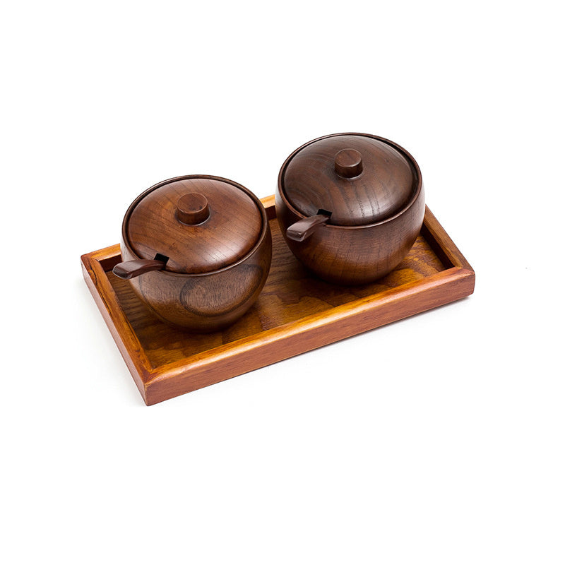 Kitchen Supplies Seasoning Bottle Wooden Seasoning Jar With Lid Seasoning Jar Kitchen Set